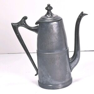 Antique Sheffield Plate Silver Coffee Pot 641 Ribbed Victorian Patina England